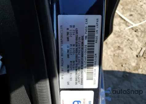 2017 Mazda 6 Sport from USA, damaged, VIN JM1GL1U54H1108628